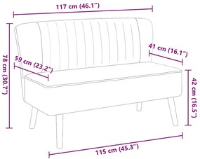 sárga szövetkanapé 117 x 55,5 x 77 cm