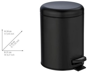 Wenko Leman 5 l pedálos szemetes, fekete, 5 l