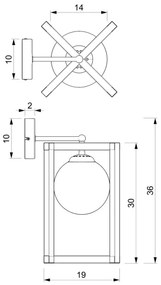 Fali lámpa DIEGO 1xE14/40W/230V fekete