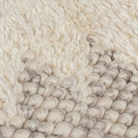 Krémszínű kézi szövésű gyapjúkeverék futószőnyeg 60x230 cm Minerals Border – Flair Rugs
