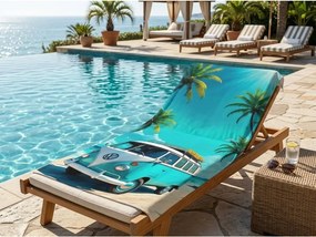 Gyorsan száradó XL strand fürdőlepedő BREEZIO türkiz 100 x 180 cm, 100% mikroszál