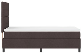 Rugós ágy matraccal és LED - Sötétbarna, 90 x 200 cm, Szövet
