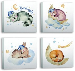 Kép szett 4 db-os 30x30 cm Good Night – Wallity