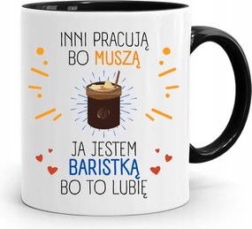 Barista Kávézó Bögre Fekete Ajándék fényképes nyomattal