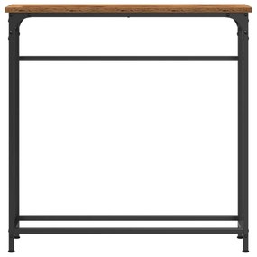 vidaXL Konzolasztal Régi Fa 75x19,5x75 cm Műgyanta és Acél