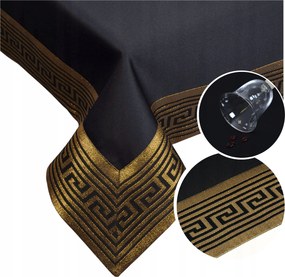 Abrosz Foltálló Rodos Lux 220x140 Fekete Arany Abrosz Dekorációs Asztal