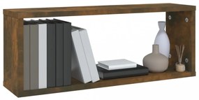 4 db füstös tölgy színű szerelt fa fali kockapolc 60x15x23 cm