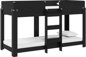 vidaXL Szükidő ágy Fekete tölgy 75 x 190 cm Faanyag