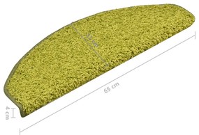 15 db zöld lépcsőszőnyeg 65 x 21 x 4 cm