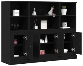 Fekete tölgy magasszekrény 132x35,5x103,5 cm Ellenálló anyagból