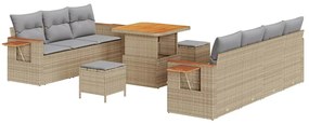 Kerti Kanapé Szett 10 pcs bézs és világosszürke 80 x 80 x 71 cm