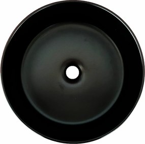 Eros SIMPLE 8 - PULTRA ültethető - Top Counter - porcelán mosdó - MATT FEKETE - 36 x 36 x 13 cm