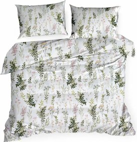 Ágyneműhuzat 160x200 Vanessa levelek zöld púder