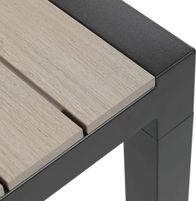 Kerti asztal 160x90 cm, alumínium, polywood, fekete, AZT-S1514 BK