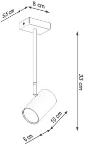 Fekete spotlámpa 6x10 cm Jones – Sollux