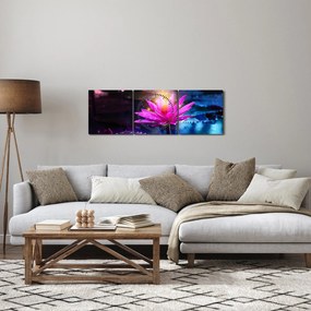 Tavirózsa a vízen képe (órával) (90x30 cm)