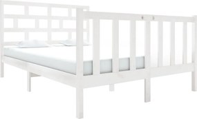 vidaXL Small Double fehér tömör fenyőfa ágykeret 120 x 190 cm