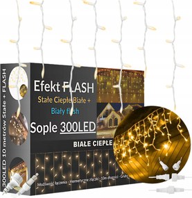 Jégcsapok Flash 300LED Karácsonyi Kültéri Lámpák Vaku Fények Erkély