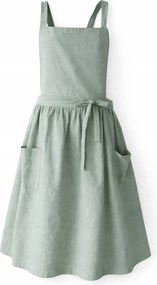 Női konyhai kötény pamut zöld zsálya – gasztronómiai