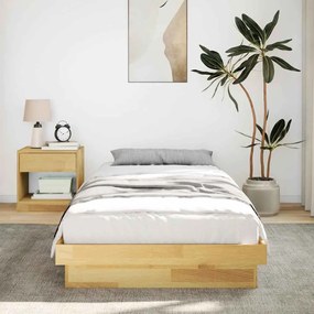 ágykeret matrac nélkül 90x190 cm tömör tölgyfa