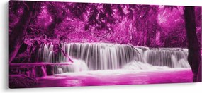 Kép - Vízesés, lila (120x50 cm)