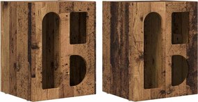 vidaXL Éjjeli asztal 2 pcs Öreg fa 40 x 35 x 50 cm Faanyag