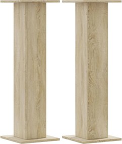 vidaXL 2 db sonoma tölgy színű szerelt fa hangszóróállvány 30x30x95 cm