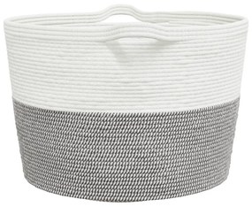 szürke-fehér pamut szennyeskosár Ø60 x 36 cm