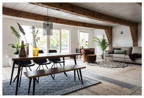 Alagon pad fekete acél lábakkal, hosszúság 180 cm - Dutchbone