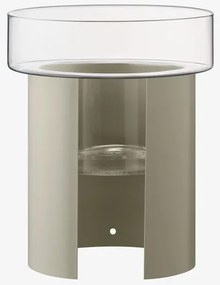 LSA International Terrazza virágcserép, h 45 cm, Ø37 cm, átlátszó/betonszürke - LSA nemzetközi