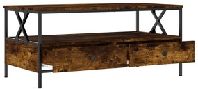 Füstös tölgy színű szerelt fa dohányzóasztal 100 x 51 x 45 cm
