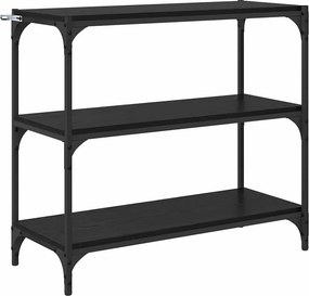 vidaXL Könyvespolc Fekete tölgy 80 x 33 x 70,5 cm Műszaki fa és vas