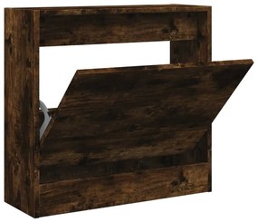 füstös tölgy színű szerelt fa cipőszekrény 60 x 21 x 57 cm