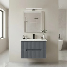 Trent 60 alsó fürdőszobabútor kerámia mosdóval 2 fiókos, antracit szürke