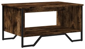 Füstös tölgy színű szerelt fa dohányzóasztal 75 x 51 x 40 cm