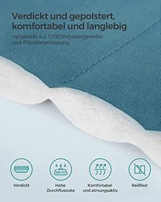 2 személyes párnázott kültéri függőágy, kemping függőágy, 200 x 140 cm, kék-bézs színű