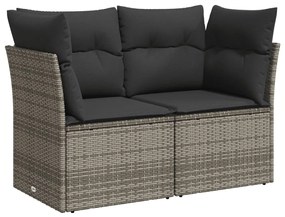 5 részes szürke polyrattan kerti ülőgarnitúra párnákkal