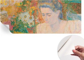 Dekoratív öntapadós fotótapéta irodába Virágos portré 250x104 cm