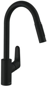 Hansgrohe Focus M41 mosogató csaptelep kihúzható zuhannyal, 2 áram matt fekete 31815670