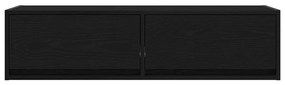 TV Szekrény Fekete Tölgy 100x31x25,5 cm Szerelt Fa