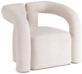 Designer Fotel Krém Bouclé Kárpittal. BRAZIL