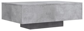 betonszürke dohányzóasztal LED-lámpákkal 85 x 55 x 31 cm