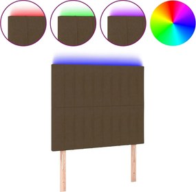 vidaXL sötétbarna szövet LED-es fejtámla 100x5x118/128 cm