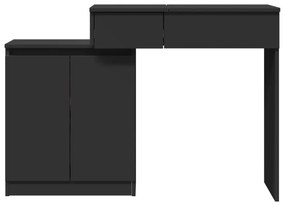 fekete LED-es fésülködőasztal 115 x 37 x 110,5 cm