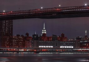 Poszter 29,7x21cm Esti kilátás Alsó-Manhattan panorámájára, Assaf Fran