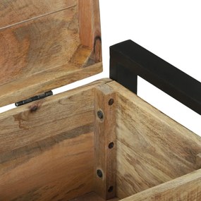 Tároló ládák 60x30x30cm Tömör Mangófából és Fém