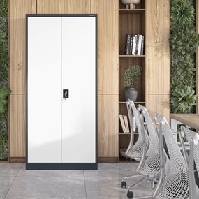 Fém iratszekrény JAN H, 900 x 1950 x 400 mm, antracit-fehér