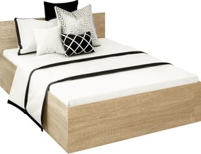 Ágy fém ráccsal és tárolóhellyel, 140x200, sonoma tölgy, DOLI