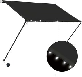 vidaXL feltekerhető antracitszürke napellenző LED-del 150 x 150 cm