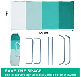 Összecsukható tengerparti napozóágy SAND, zöld csíkos